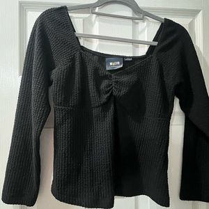 Anthropologie | Maeve Black Ribbed Top. Size M. EUC